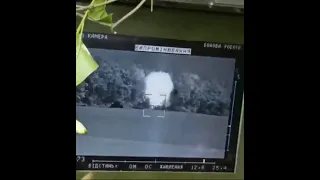 A Ukrainian-fired Stugna-P anti-tank missile strikes Russian armor