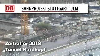 Stuttgart 21: Nordkopf, entlang des Kurt-Georg-Kiesinger Platz (Zeitrafferfilm 2018)