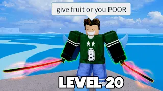 I met the Most Toxic LVL 20.. (Blox Fruits)