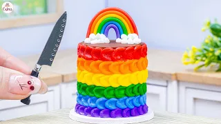 Tiny Rainbow Buttercream Cake🌈1000+ Miniature Rainbow Cake Recipe🌞Best Of Rainbow Cake Ideas