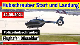 Hubschrauber Start der Polizei am Flughafen Düsseldorf | Polizeihubschrauber Start / Landung