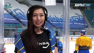 Булбул Картанбай в Barys Live студии КХЛ. Bulbul Kartanbay on Barys Live Studio KHL