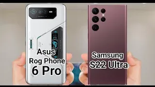 Asus rog phone 6 pro vs samsung galaxy s22 ultra camera | Antutu benchmark | speed test | battery
