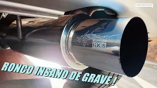 RONCO INSANO ! Abafador Final HKS 4" Polegadas | ANÁLISE | Instalação no FIT OLD