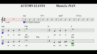 AUTUMN LEAVES--Am--:Trumpet,Flute,Guitar,Keyboard,Melodica,Recorder,Violin.