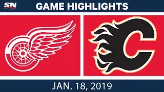 NHL Highlights | Red Wings vs. Flames - Jan. 18, 2019