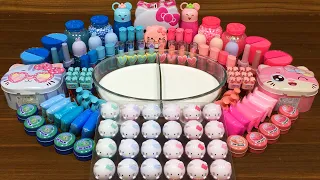 BLUE vs PINK HELLO KITTY ! Mixing random into GLOSSY slime!Satisfying Diana Slime #482