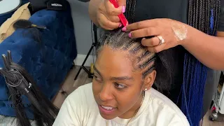 12 stitch braids ✨/ Parting technique 🚨