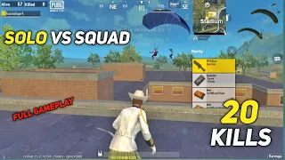 20 KILLS 🔥 SOLO VS SQUAD FULL GAMEPLAY - PUBG MOBILE LITE BGMI LITE