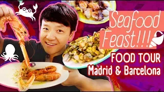 FRESH SEAFOOD FEAST! Food Tour Madrid & Barcelona