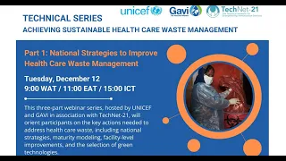 National Strategies to Improve Health Care Waste Management