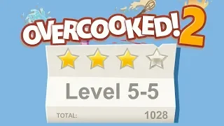 Overcooked 2. Level 5-5. 4 stars. 2 player Co-op