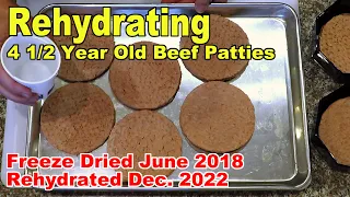Rehydrating 4 1/2 Year Old, Freeze Dried, Raw Hamburger Patties