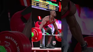 Lesman Paredes 182kg / 400lb Snatch Slow Motion at 2022 Asian Weightlifting Championships #Shorts