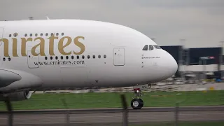 Emirates A380 take off at Heathrow - 1/4/23