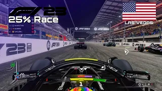 F1 2023 GAME | 25% Race Las Vegas - Lewis Hamilton | PS4 Gameplay