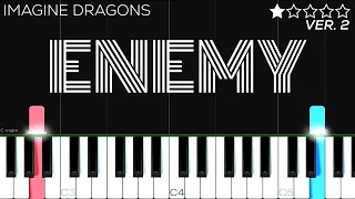 Imagine Dragons x J.I.D - Enemy (from the series Arcane League of Legends)  | EASY Piano Tutorial