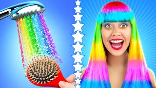 FANTASTIC RAINBOW HACKS || Colorful Girly Tricks And DIY Ideas By 123 GO! LIVE