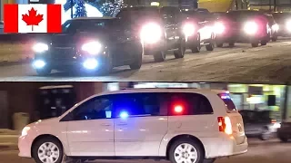 Montréal | Prime Minister Justin Trudeau's RCMP Motorcade Leaving Parc-Extension with SPVM Escort