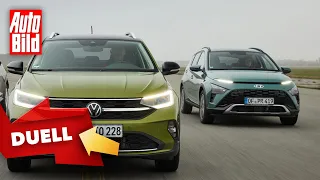 VW Taigo vs. Hyundai Bayon (2021) | Vergleich am Deich der Crossover-Coupés | mit Dennis Petermann