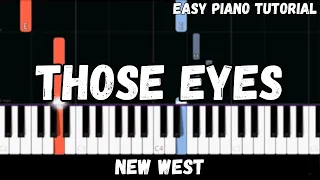 New West - Those Eyes (Easy Piano Tutorial)