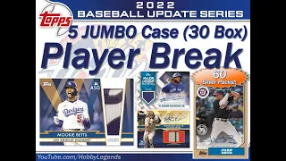 CASE #4 of 5 - 2022 Topps UPDATE JUMBO 5 Case (30 Box) PLAYER break eBay 11/21/22