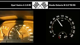 Opel Vectra A 2.0 8V VS. Skoda Octavia III 2.0 TDI RS - Acceleration 0-100km/h