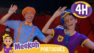 Meekah e Blippi tocam instrumentos musicais! | 4 HORAS DE BLIPPI | Blippi Brasil | Videos Educativos