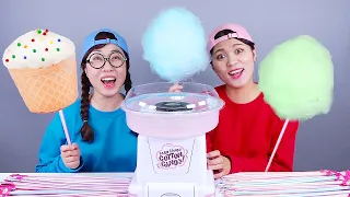 Großes Essen Zuckerwatte Mukbang DONA