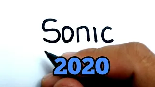 VERY EASY , How to turn words SONIC into SONIC the hedgehog , cartoon for kids