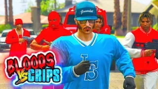 GTA 5 BLOODS Vs CRIPS "GANG FIGHT" 🔴GANG WAR🔵 (GTA5 RP)