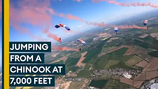 Amazing first-person views of 7,000-feet RAF display jump