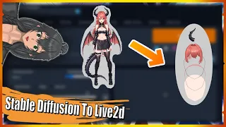 Process of cutting a vtuber model generated with stable diffusion to live2d