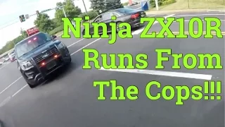 RUNNING FROM THE POLICE ON A NINJA ZX10R!!!