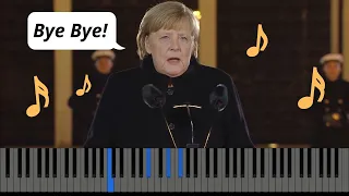 Merkel sings a goodbye song (Großer Zapfenstreich)