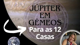 Júpiter em Gêmeos para as 12 casas e os 12 ascendentes.