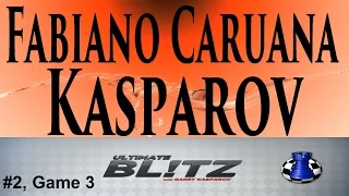 ♚ Fabiano Caruana vs Garry Kasparov ★ Round Robin #2/Game 3 Ultimate Blitz Challenge 2016 ★ ICC