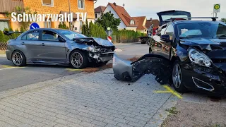 🚨🚒 Schwerer Verkehrsunfall mit drei Pkws auf B 315 in Bonndorf - Feuerwehr im Einsatz [07.08.2022]