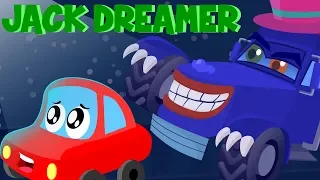 Jack Dreamer With Haunted House Monster Truck | Little Red Car Cartoons For Kids