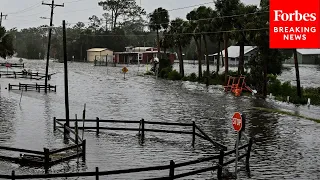 JUST IN: Footage Shows Damage Caused By Hurricane Idalia In Steinhatchee, Florida