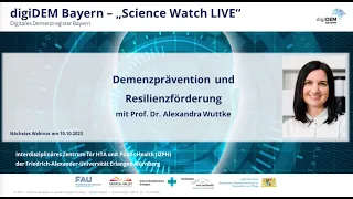 Webinar: Demenzprävention und Resilienzförderung