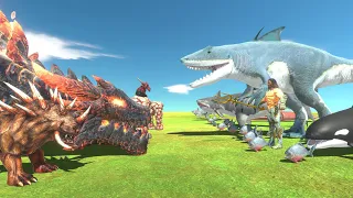 Fire War - Fire Team VS Water Team - Animal Revolt Battle Simulator