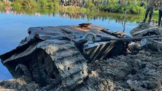 THE RISE OF THE GERMAN PANTHER TANK FROM THE RIVER IN THE FALL OF 2023 / WWII METAL DETECTING
