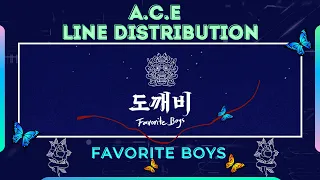 A.C.E (에이스) - 도깨비 (Favorite Boys) Line Distribution.