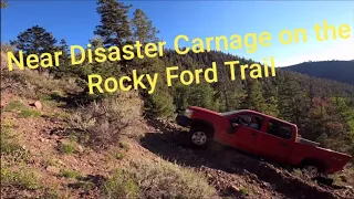 Near Disaster on a Steep Mountain Trail. Off Road Recovery Fail?
