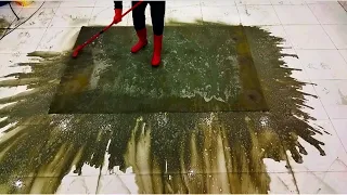 Cleaning stages of a carpet that is about to rot / Carpet cleaning satisfying