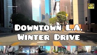 Winter Drive in Downtown Los Angeles [4K]