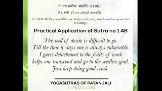 1.46 - Sage Patanjali’s Yogasutras - Practical application