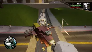 Crazy train mod crushes Combine Harvester - GTA San Andreas Definitive Edition