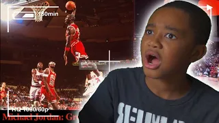 MY LITTLE BROTHER REACTS TO MICHAEL JORDAN’S RARE FOOTAGE!!!
